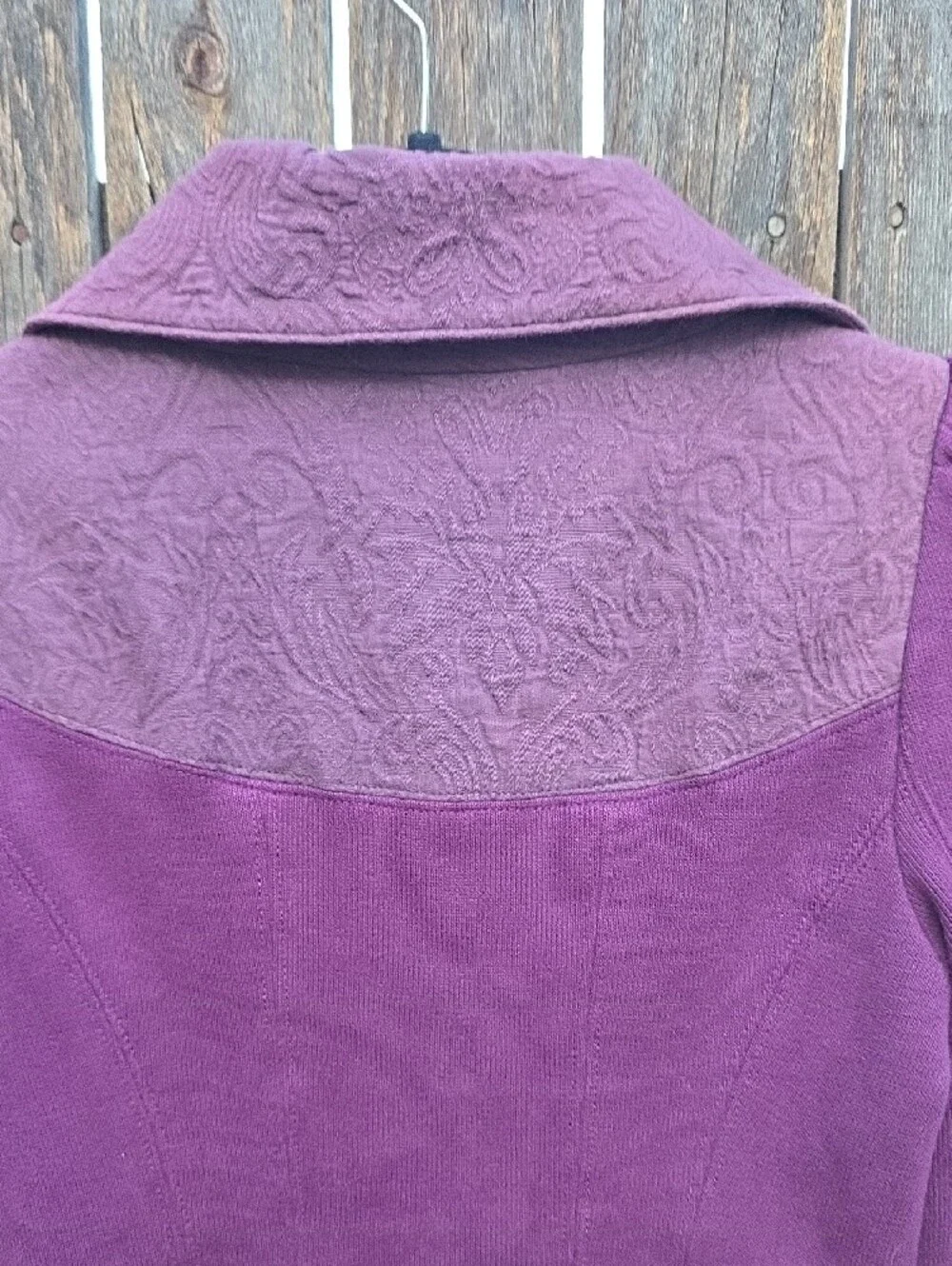 Free People Plum Purple Button Front Blazer Jacket Floral Lining